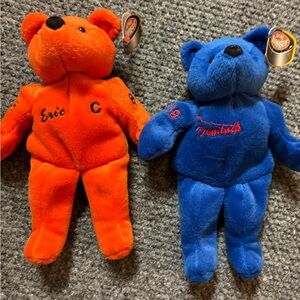 NHL Plush Bears in Bright Orange and Royal Blue